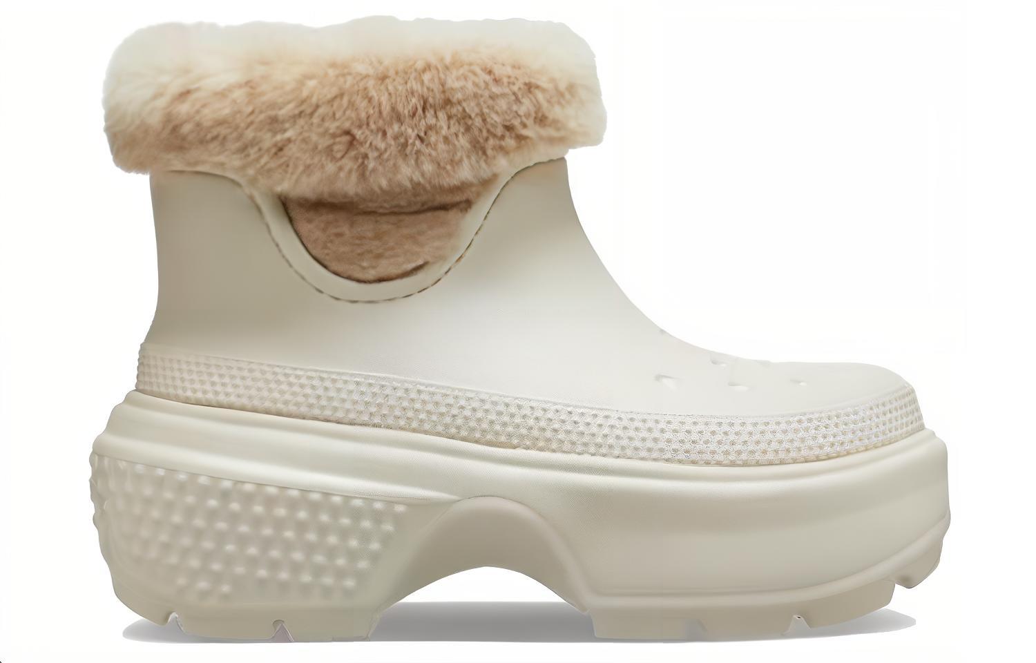 Снежные сапоги женские Crocs Stomp Lined Boots белые, 37-38 EU