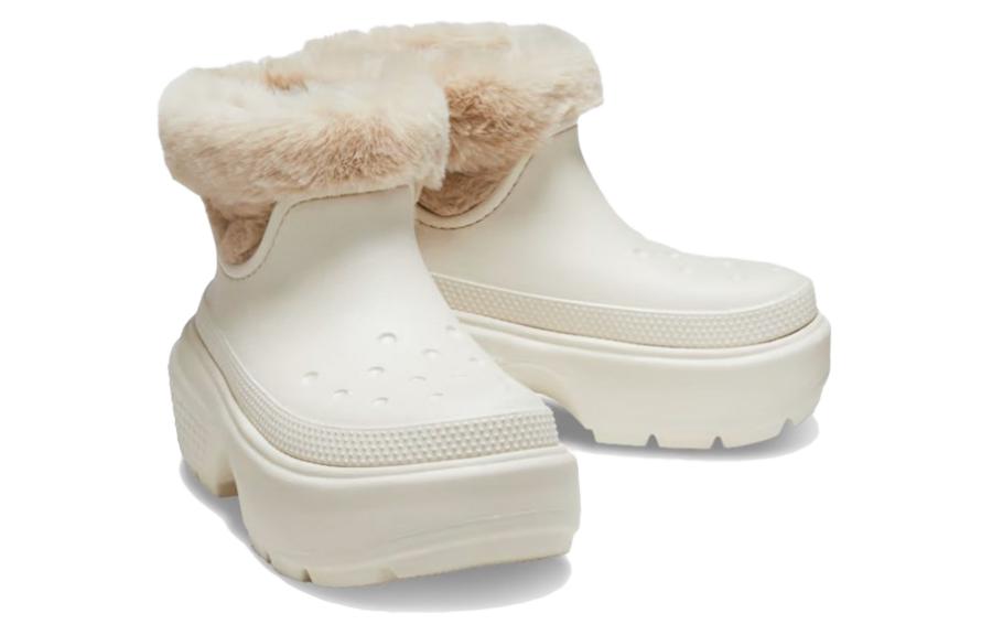 Снежные сапоги женские Crocs Stomp Lined Boots белые, 37-38 EU