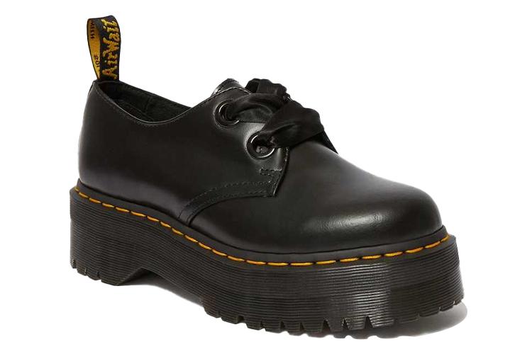 Полуботинки женские Dr. Martens Holly Leather Platform Shoes черные, 42 EU