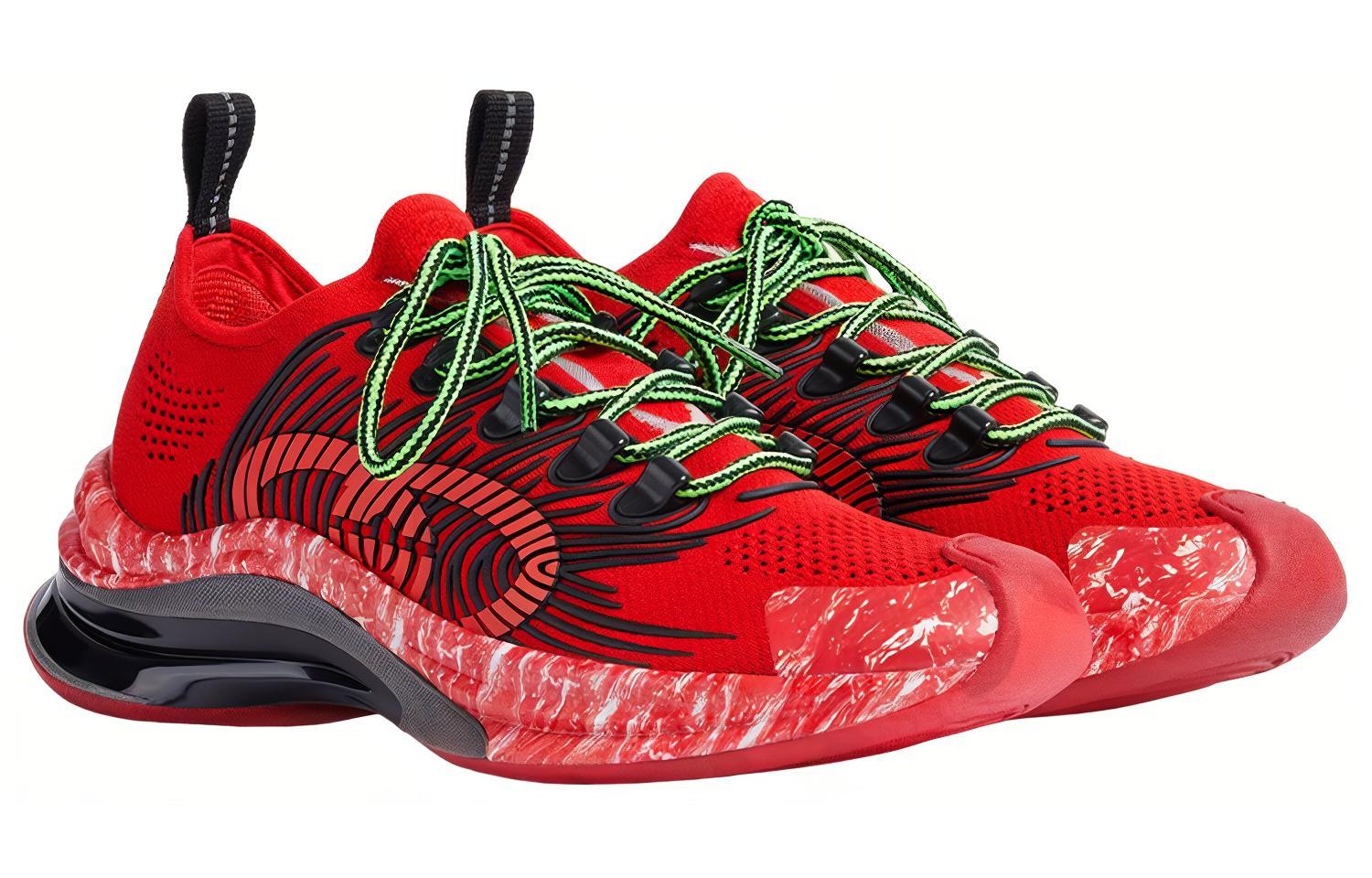 Кроссовки женские GUCCI Run Sneaker красные, 35 EU