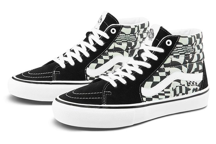 Кроссовки унисекс Vans SK8-Hi Chessboard черные/белые, 40 EU