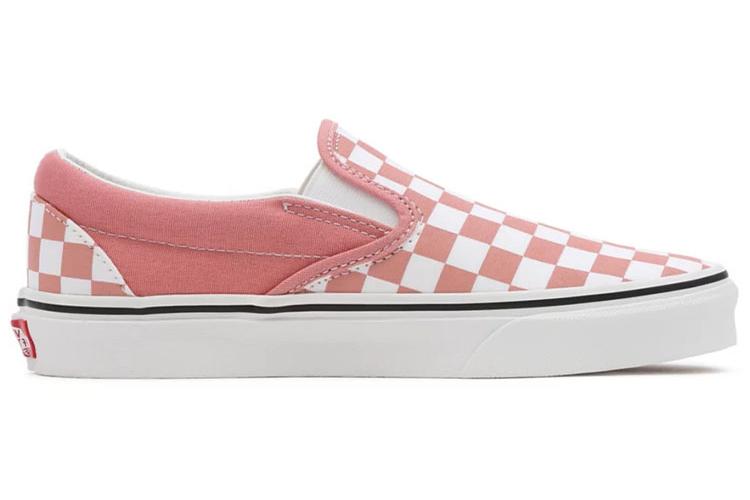 Кеды женские Vans Checkerboard Classic Slip On розовые/белые, 39 EU
