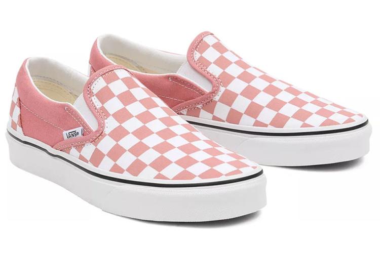Кеды женские Vans Checkerboard Classic Slip On розовые/белые, 39 EU