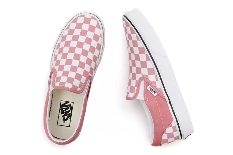 Кеды женские Vans Checkerboard Classic Slip On розовые/белые, 39 EU