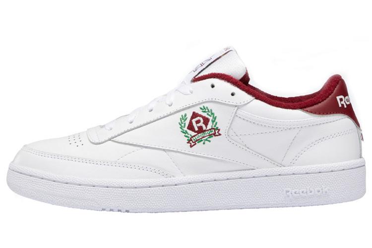 Кроссовки унисекс Reebok Club C 85 Crest белые, бордовые