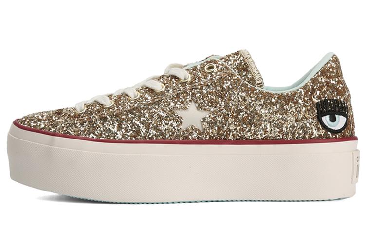 Кеды женские Converse Chiara Ferragni X One Star Platform Ox золотые, 41.5 EU