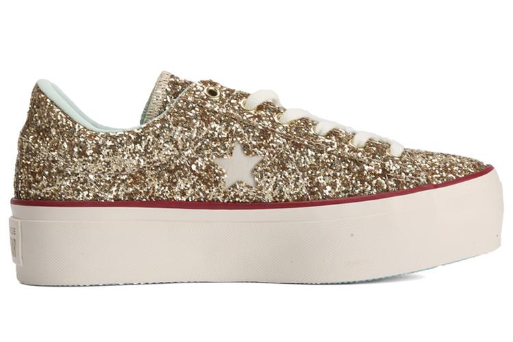 Кеды женские Converse Chiara Ferragni X One Star Platform Ox золотые, 41.5 EU