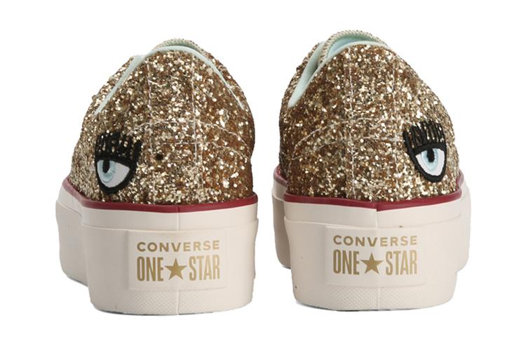 Кеды женские Converse Chiara Ferragni X One Star Platform Ox золотые, 41.5 EU