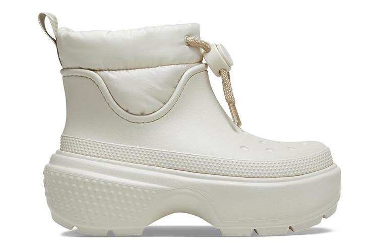 Снежные сапоги женские Crocs Stomp Puff Boots светло-серые, 36-37 EU