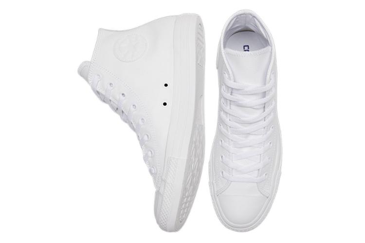 Кеды унисекс Converse Chuck Taylor All Star Leather Hi белые, 36 EU