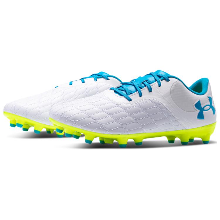 Футбольные бутсы унисекс Under Armour Magnetico Select 3.0 AG белые и синие, 40 EU