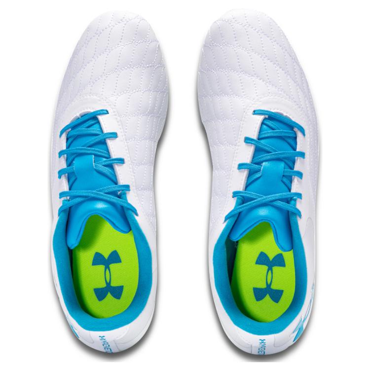 Футбольные бутсы унисекс Under Armour Magnetico Select 3.0 AG белые и синие, 40 EU