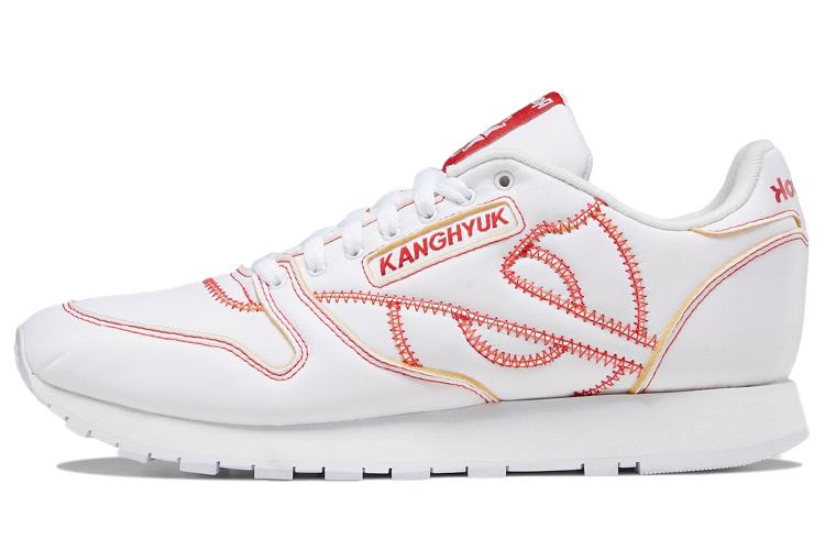 Кроссовки унисекс Reebok Classic Leather Kanghyuk белые, красные, 42 EU