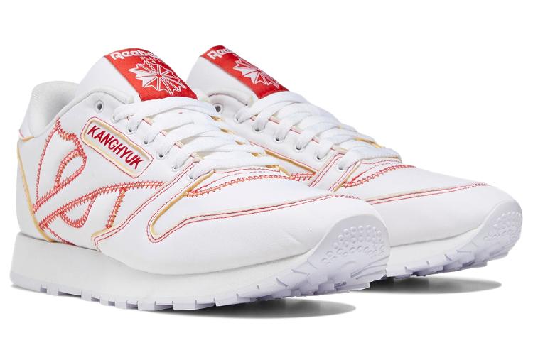 Кроссовки унисекс Reebok Classic Leather Kanghyuk белые, красные, 42 EU