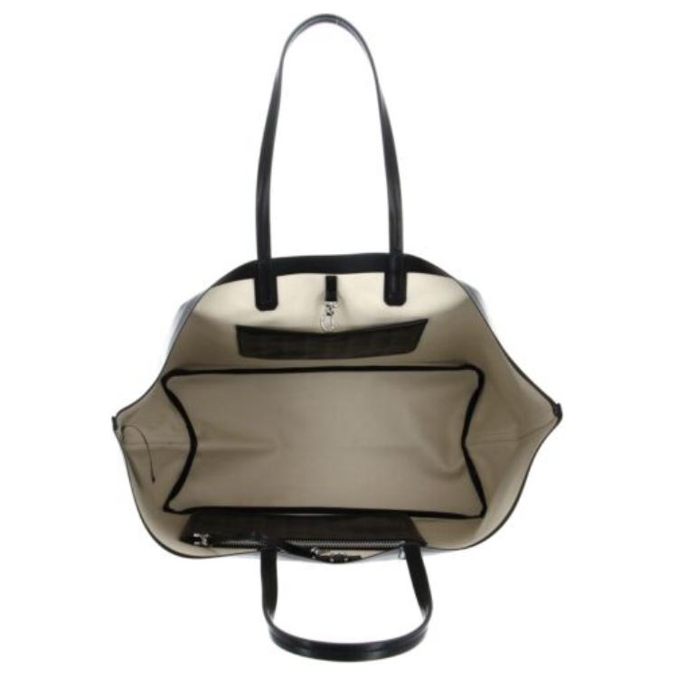 Сумка женская LACOSTE PVC Tote Bag черно-серая, Medium EU