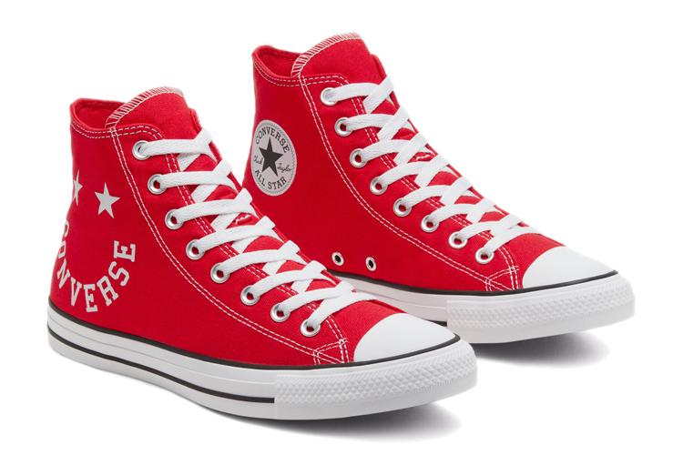 Кеды унисекс Converse Chuck Taylor All Star High Smiley, university red, 41.5 EU