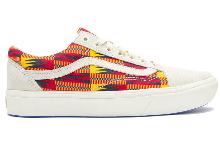 Кроссовки унисекс Vans Union X Old Skool Kente Cloth белые-желтые, 42 EU