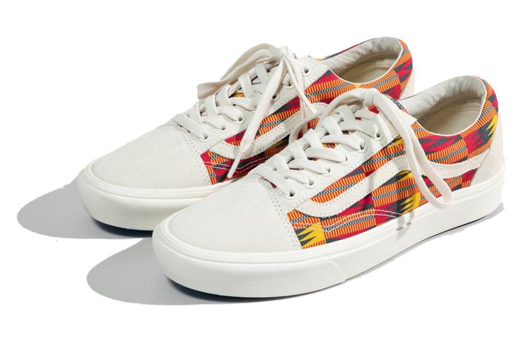 Кроссовки унисекс Vans Union X Old Skool Kente Cloth белые-желтые, 42 EU