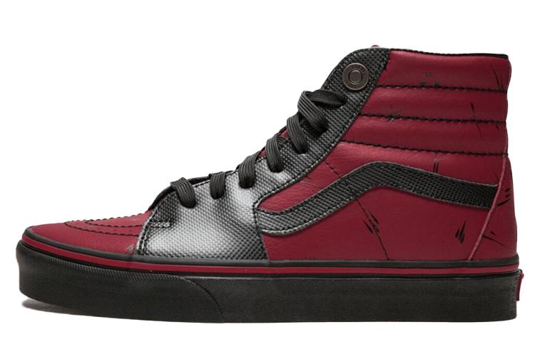 Кеды унисекс Vans SK8 Hi Deadpool красные и черные, 39 EU