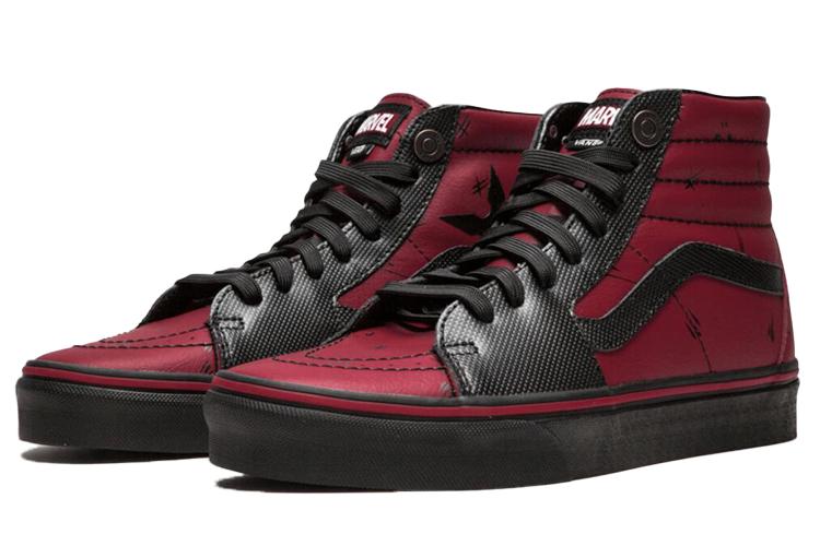 Кеды унисекс Vans SK8 Hi Deadpool красные и черные, 39 EU