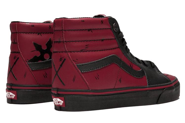 Кеды унисекс Vans SK8 Hi Deadpool красные и черные, 39 EU
