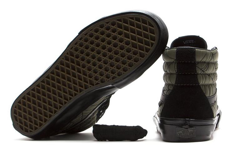 Кроссовки унисекс Vans Ben Kadow X Skate SK8 HI 'Web' черные-оливковые, 42 EU