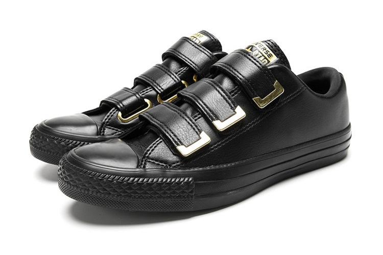 Кеды женские Converse All Star CTAS 3V Ox черные, золотые, 36 EU