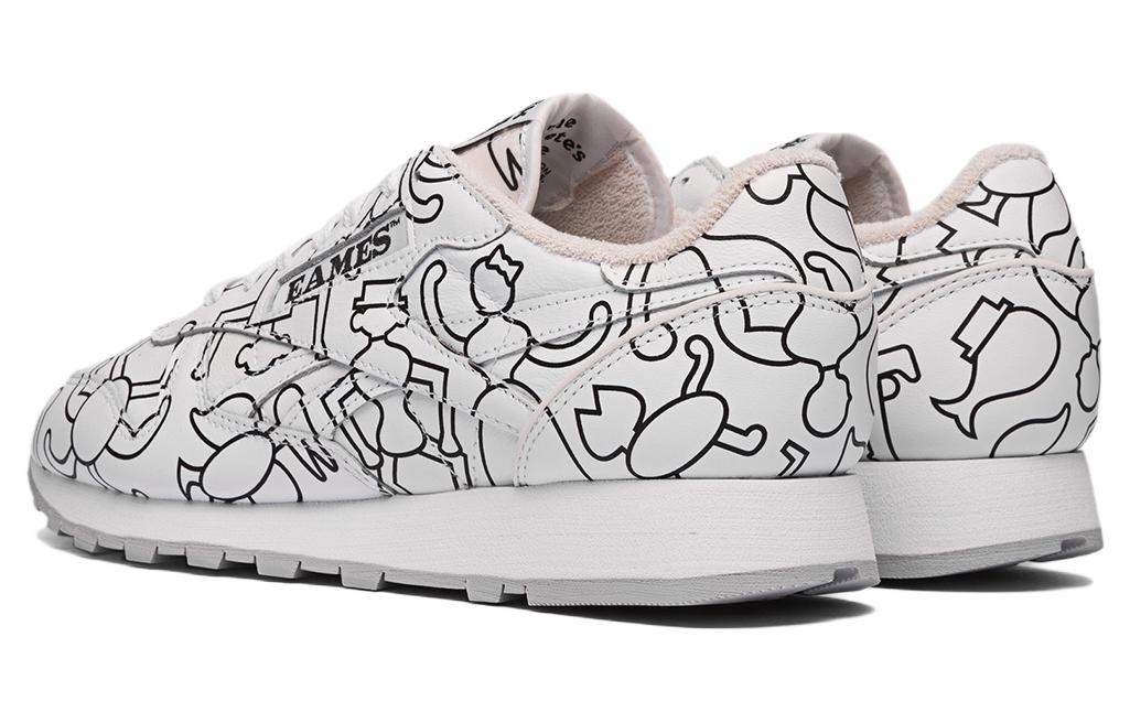 Кроссовки унисекс Reebok Classic Leather Eames The Coloring Toy белые-черные, 42 EU