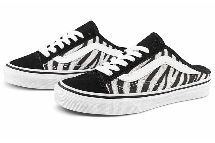 Шлепанцы женские Vans Style 36 черные, белые, 35 EU