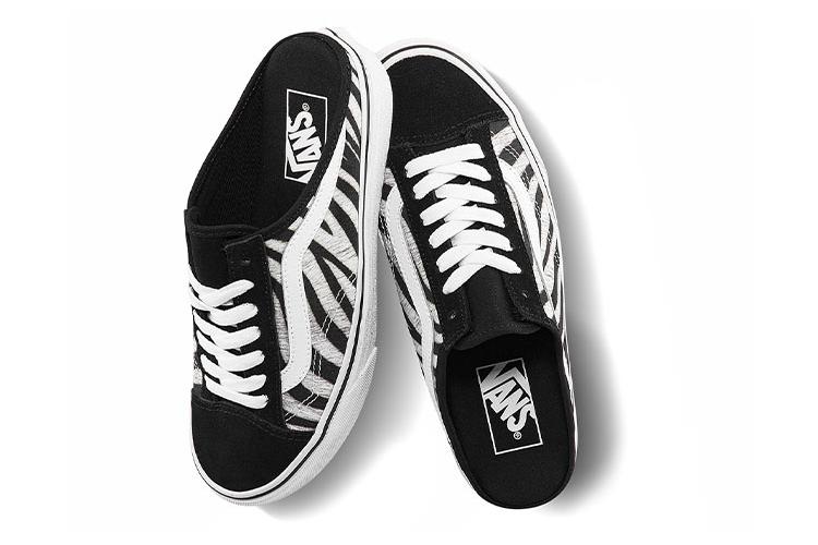 Шлепанцы женские Vans Style 36 черные, белые, 35 EU