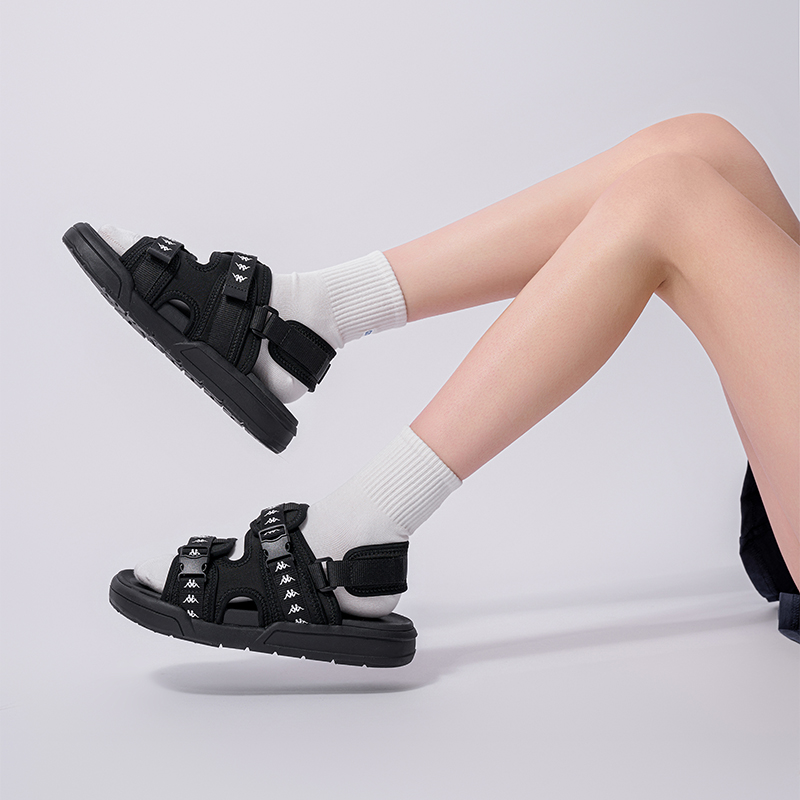 Сандалии унисекс Kappa Jungle Lion Collection черные, 35 EU