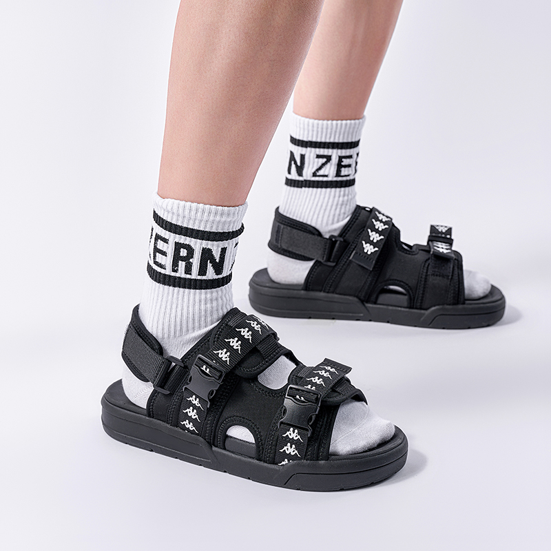 Сандалии унисекс Kappa Jungle Lion Collection черные, 35 EU