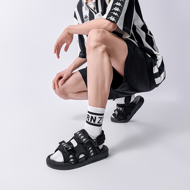 Сандалии унисекс Kappa Jungle Lion Collection черные, 35 EU