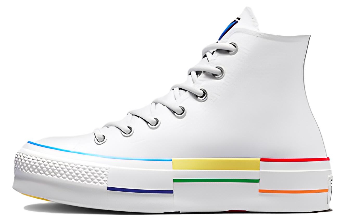 Кеды унисекс Converse Chuck Taylor All Star Lift High Pride белые-голубые