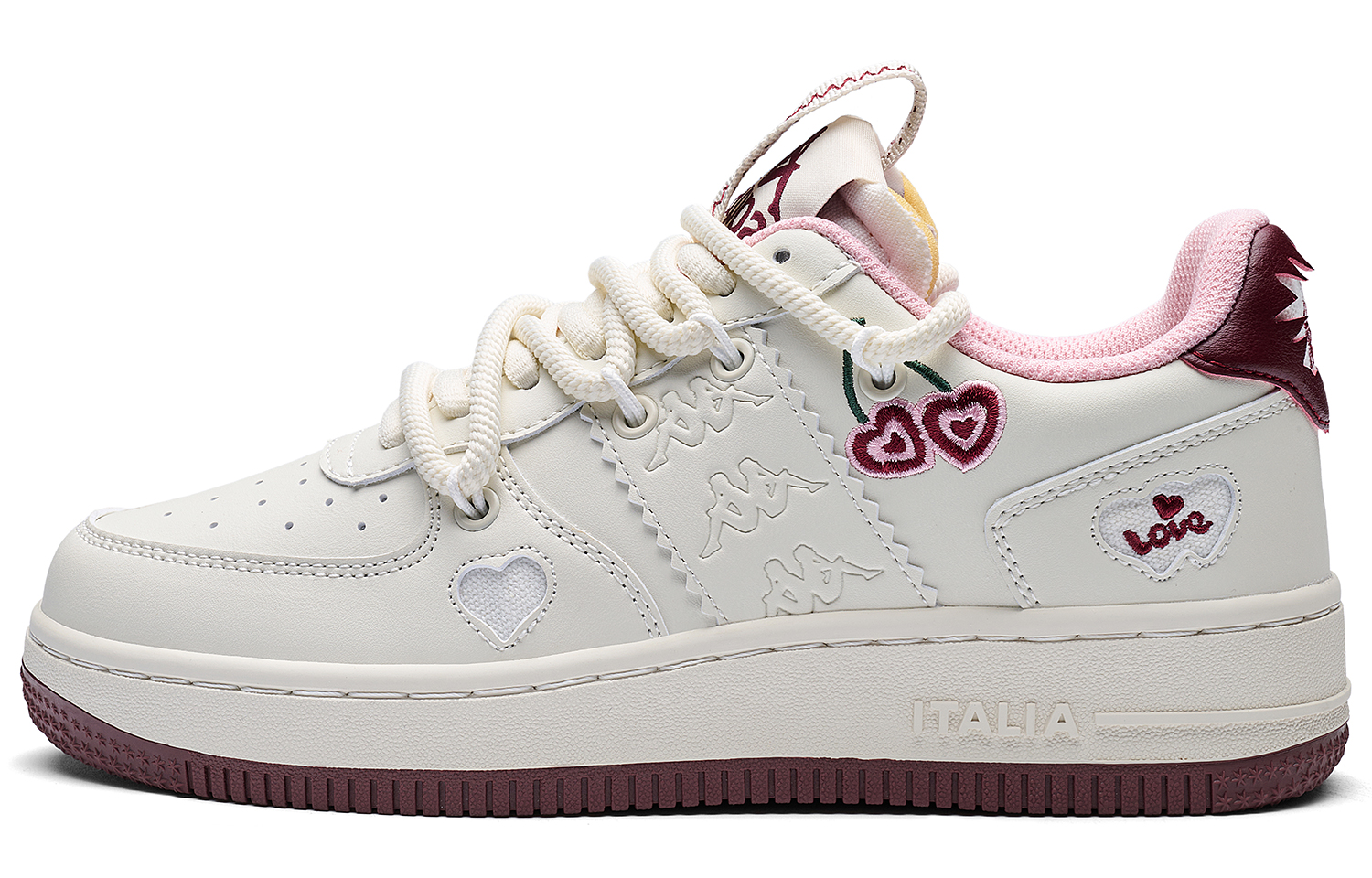 Кеды женские Kappa Leisure Collection Back to Back белые с розовым