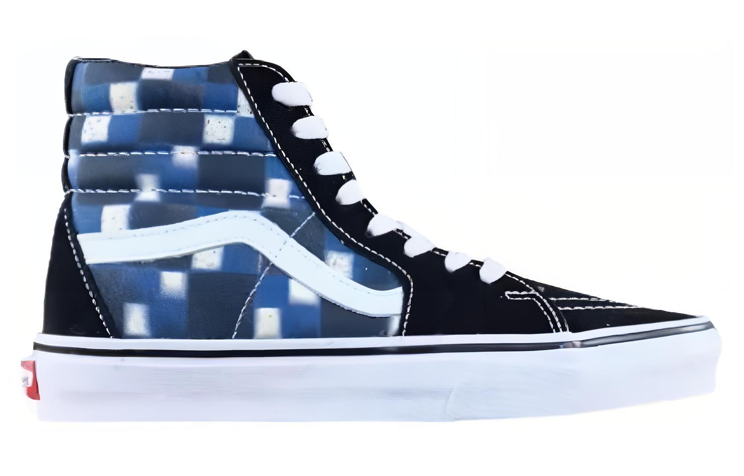 Кеды унисекс Vans SK8 Cushioning черно-белые с синим, 36 EU