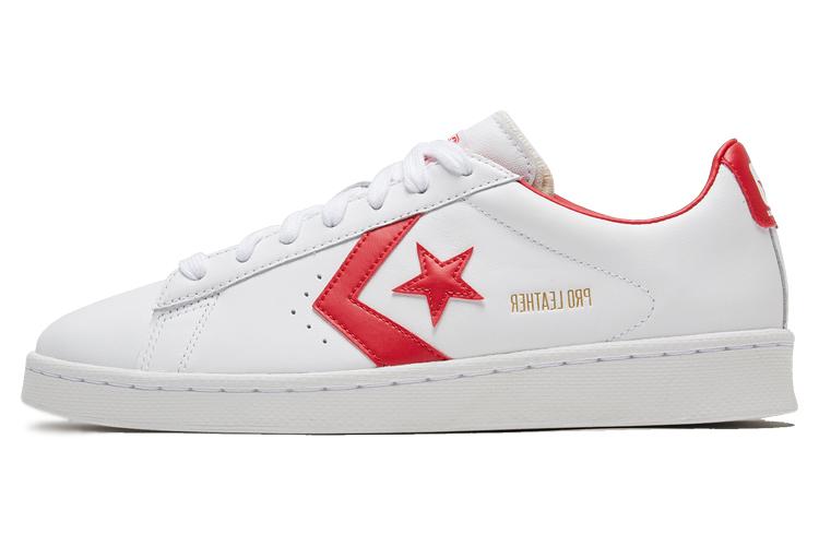 Кеды унисекс Converse Pro Leather Ox белые с красным