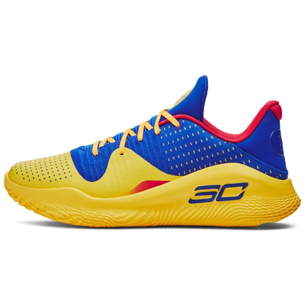 Кроссовки мужские Under Armour Curry 4 Low blue yellow, 44.5 EU