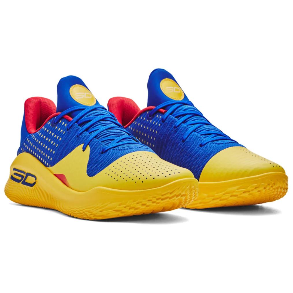 Кроссовки мужские Under Armour Curry 4 Low blue yellow, 44.5 EU