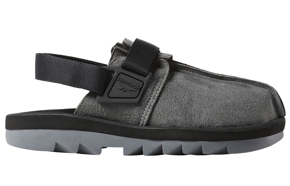 Шлепанцы унисекс Reebok Beatnik Sherpa серые черные, 44 EU