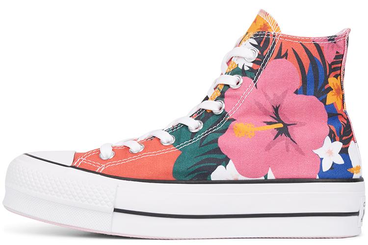 Кеды женские Converse Chuck Taylor All Star Lift High Paradise Print, pink-green