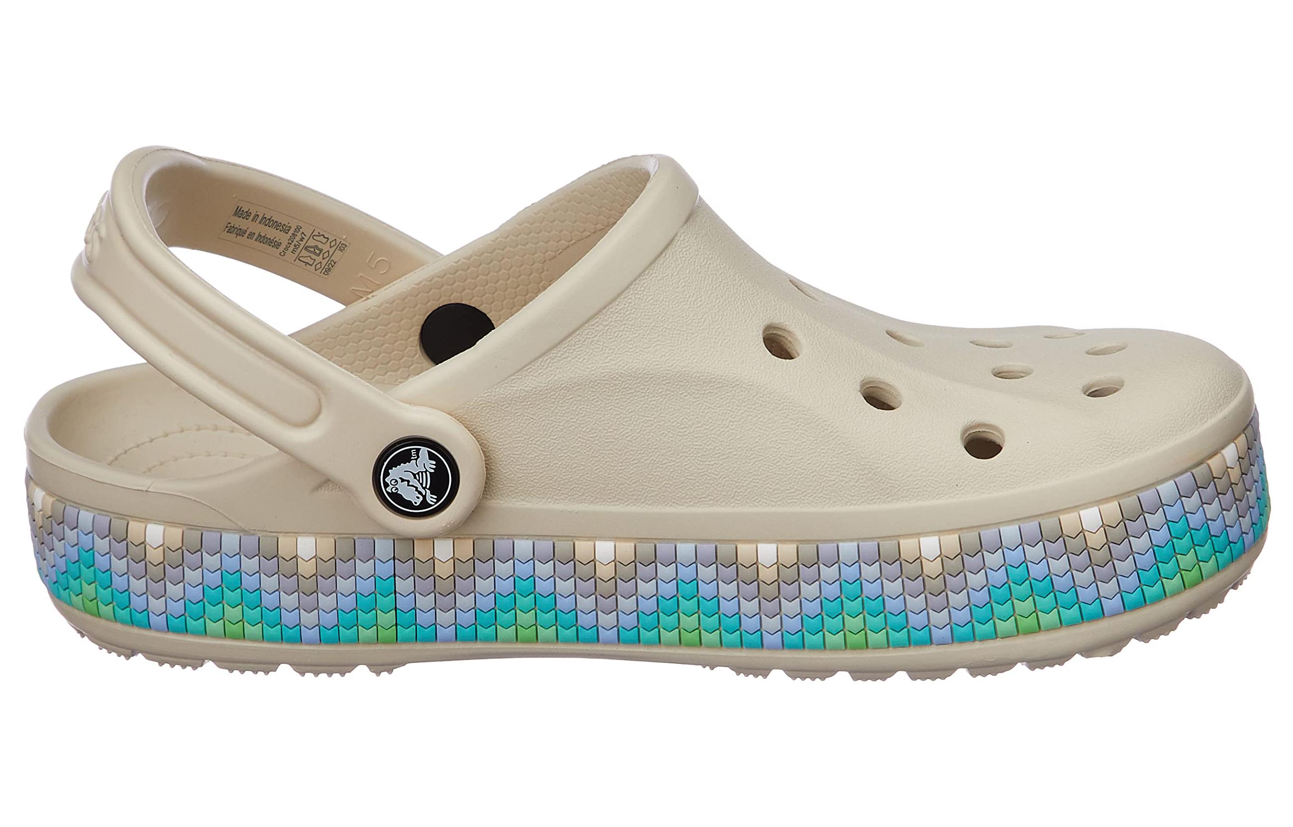 Шлепанцы унисекс Crocs Bayaband Chevron Band белые, 38-39 EU