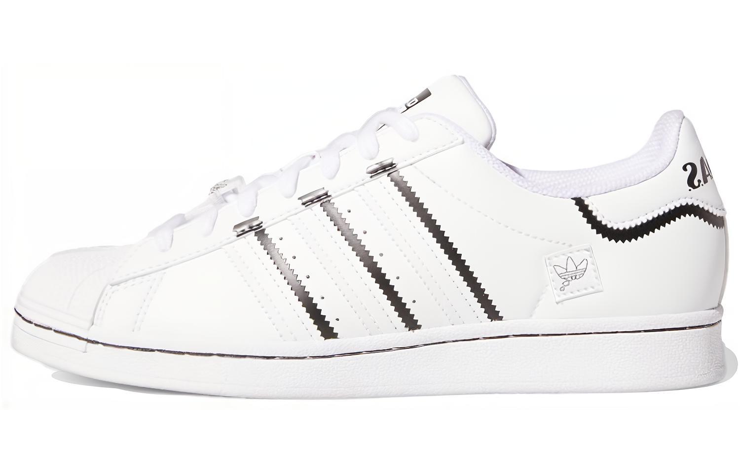 Кеды унисекс Adidas Superstar Thin Stripes белые, черные, 44 2/3 EU