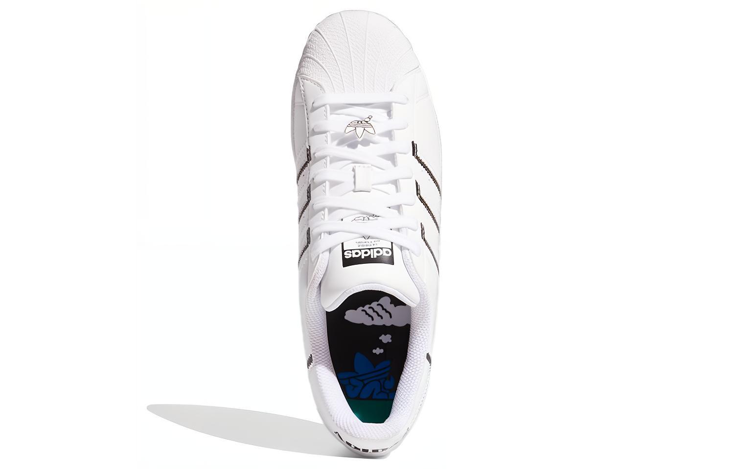 Кеды унисекс Adidas Superstar Thin Stripes белые, черные, 44 2/3 EU