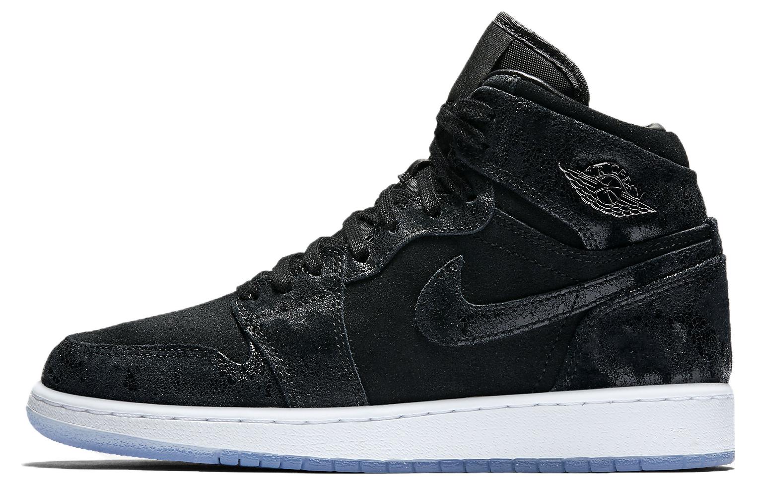 Кеды женские Jordan 1 Retro High Heiress черные замша