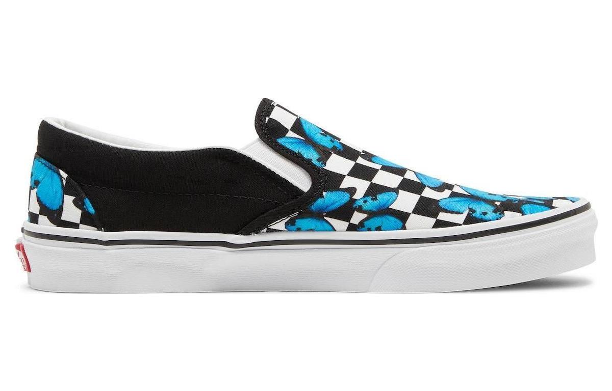 Слипоны унисекс Vans Classic Slip On Butterfly Checkerboard, blue-black, 38 EU