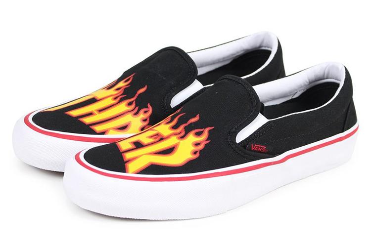 Слипоны унисекс Vans Slip On Thrasher 2017 черные-белые, 40.5 EU