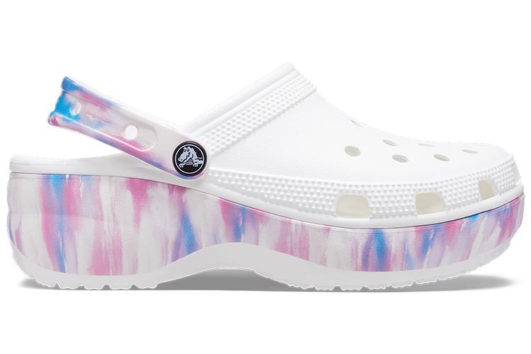 Шлепанцы женские Crocs Classic Platform Dream Clog белые, фиолетовые, 37-38 EU
