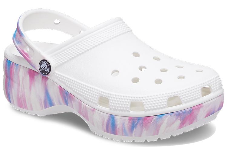 Шлепанцы женские Crocs Classic Platform Dream Clog белые, фиолетовые, 37-38 EU