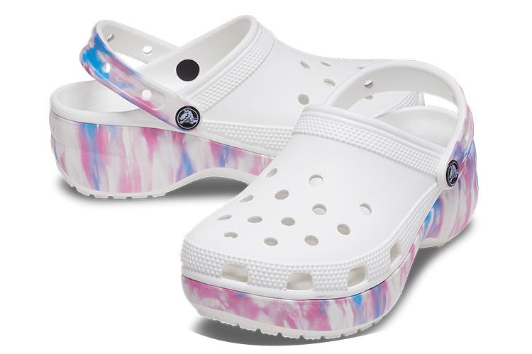 Шлепанцы женские Crocs Classic Platform Dream Clog белые, фиолетовые, 37-38 EU